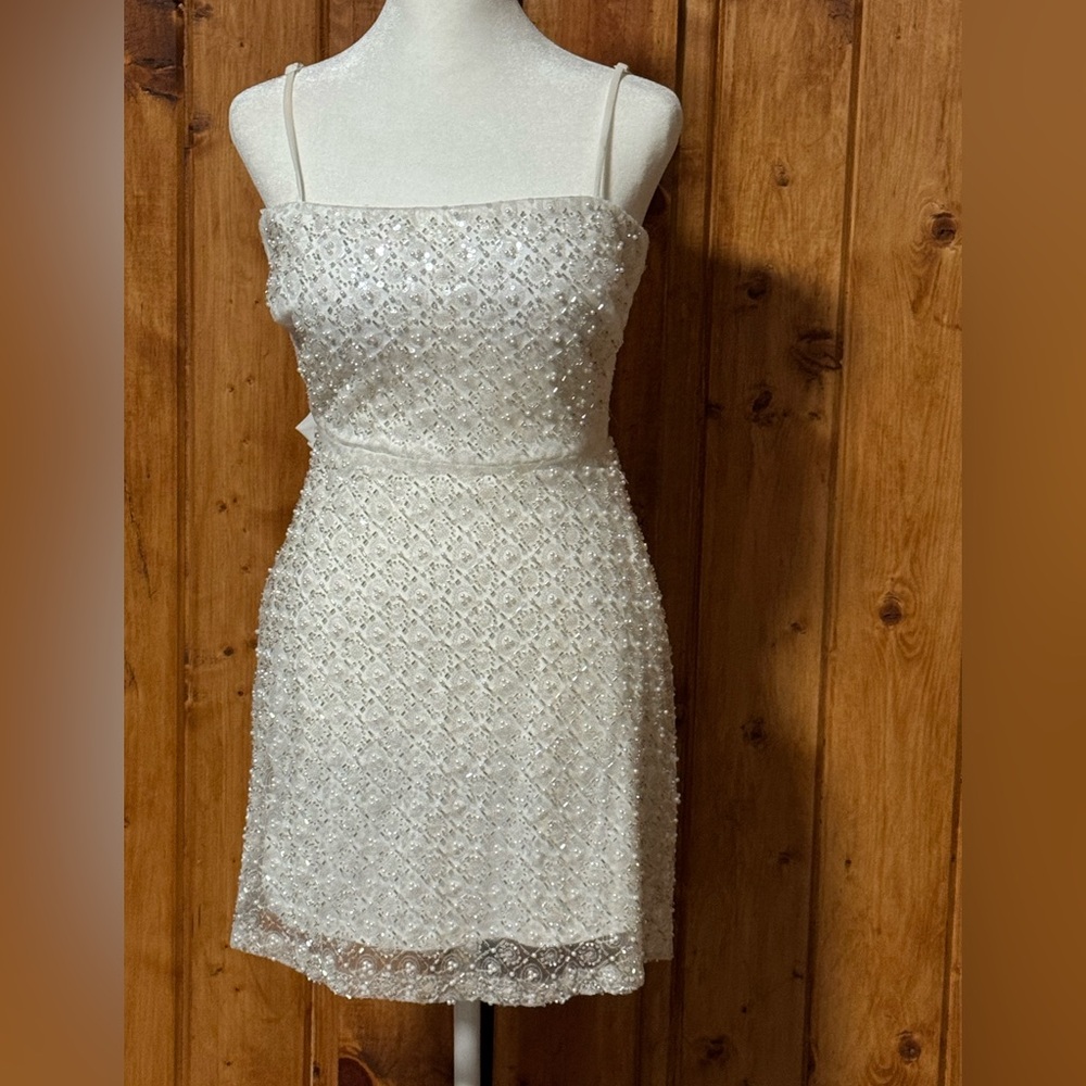 Elegant White Sequin Dress from Windsor size small